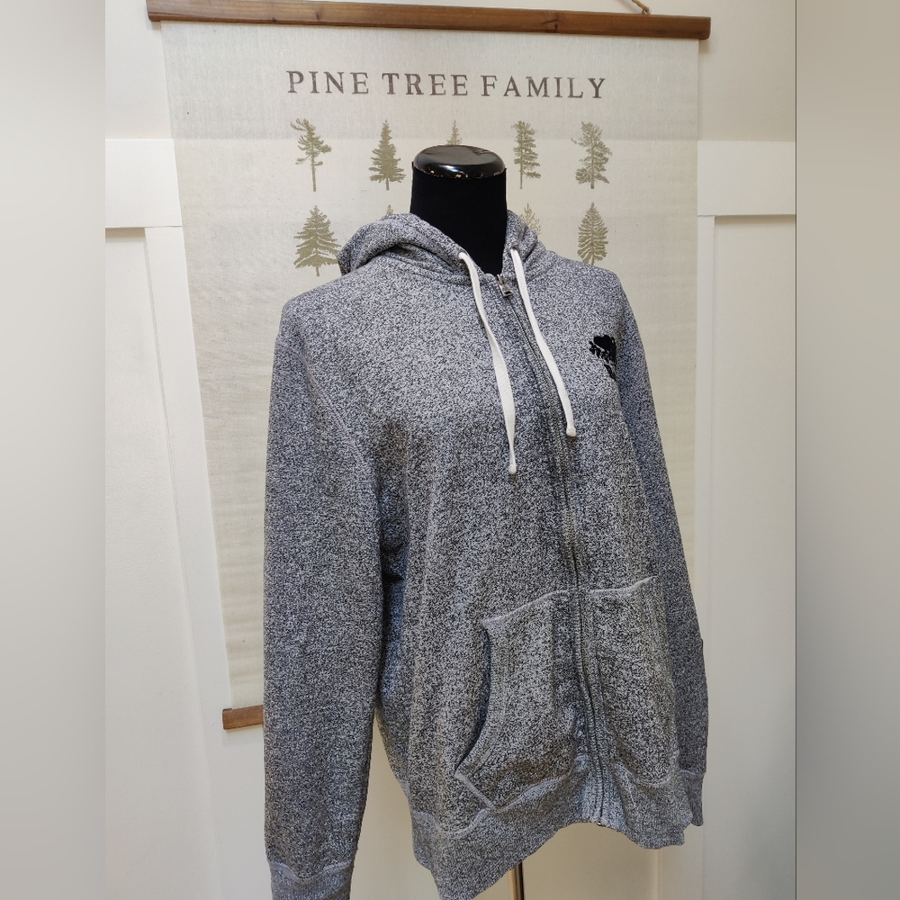 Roots Canada Salt & Pepper Full Zip Hoodie - Grey - Large - Picture 5 of 9
